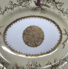 Copeland & Garrett Serving Dish, Birds on Pale Yellow Ground, C.1845