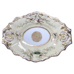 Copeland & Garrett Serving Dish, Birds on Pale Yellow Ground, C.1845