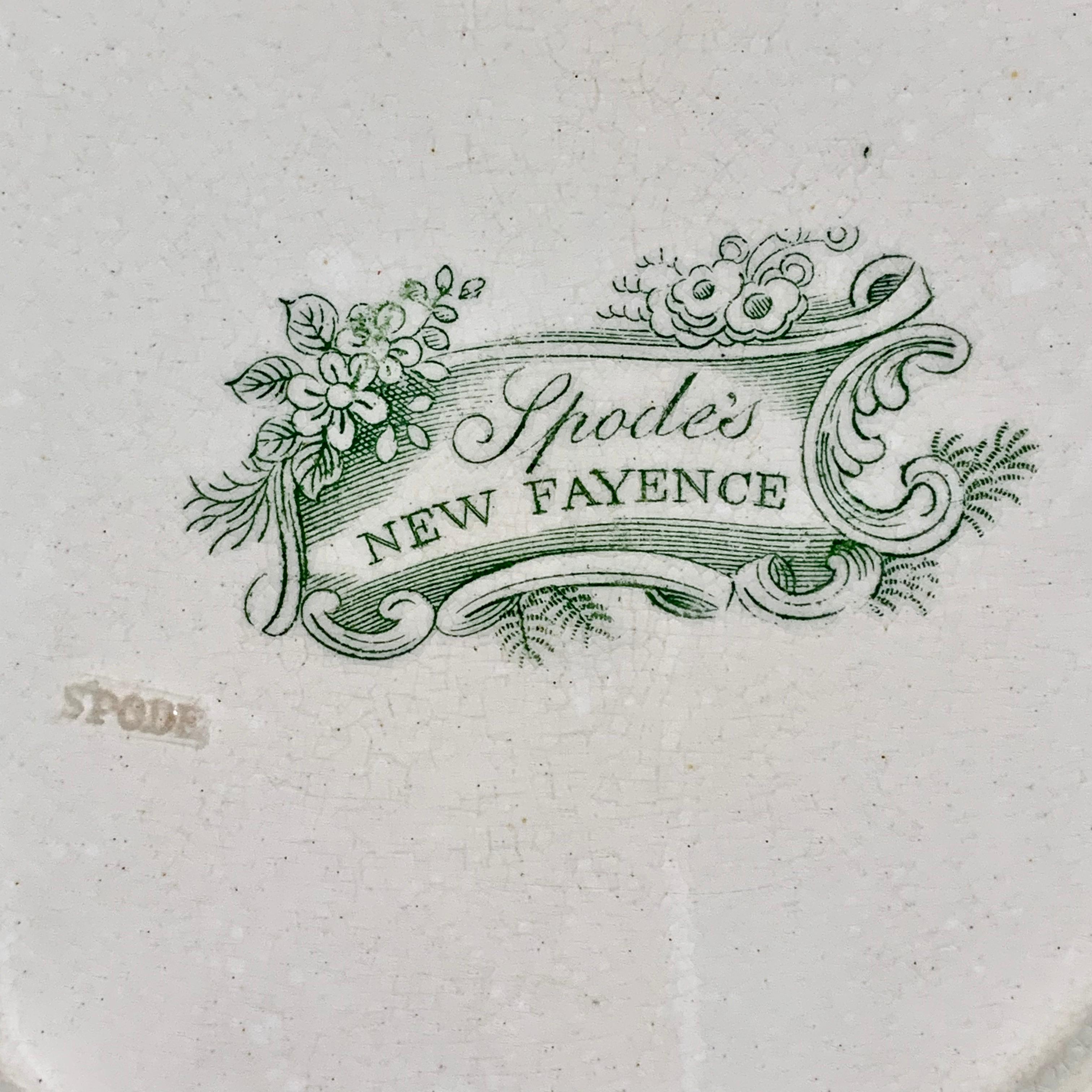 19th Century Copeland Garrett Spode 1800s New Fayence King Chintz Pattern Transferware Plate 