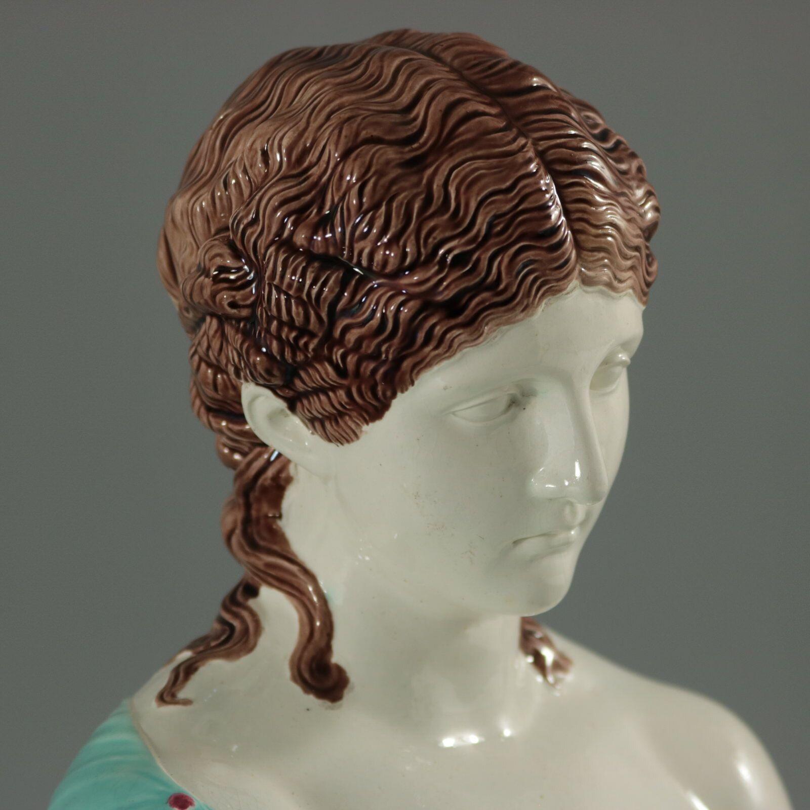 Copeland Majolica Bust of Clytie The Water Nymph 6