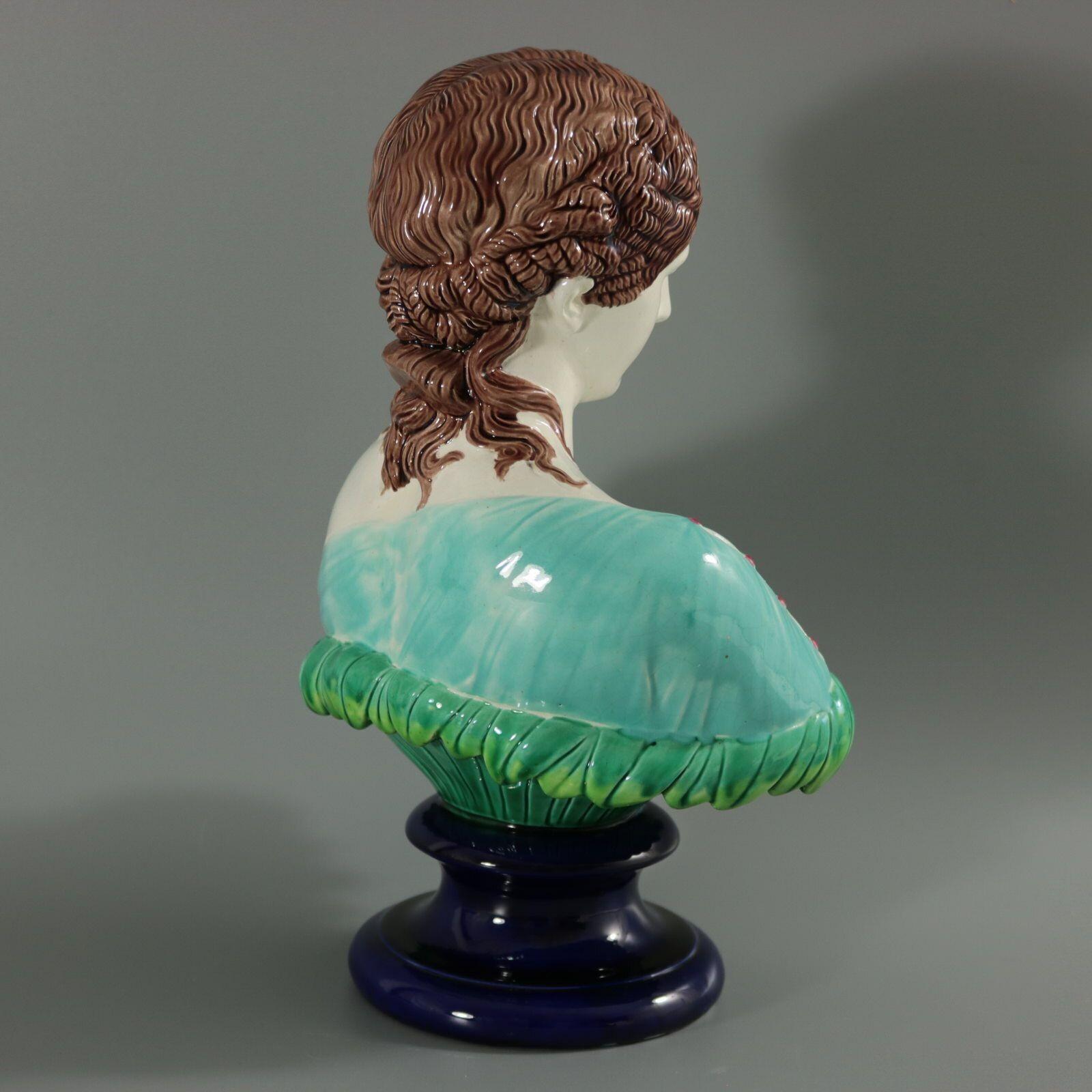 Copeland Majolica Bust of Clytie The Water Nymph 1