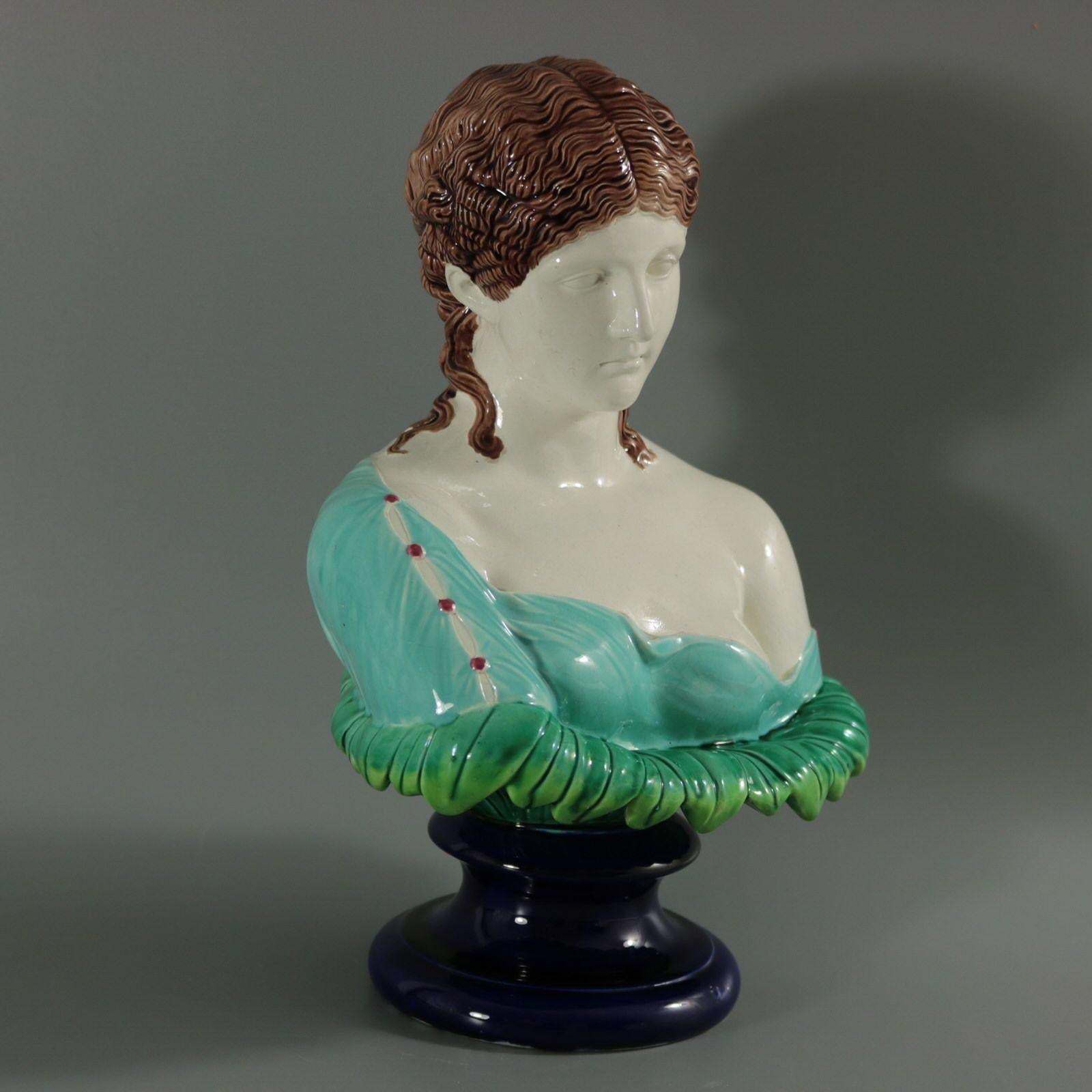 Copeland Majolica Bust of Clytie The Water Nymph 3