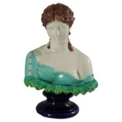 Copeland Majolica Bust of Clytie The Water Nymph