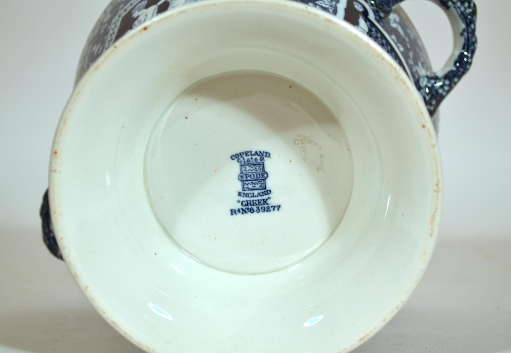 blue and white greek pottery
