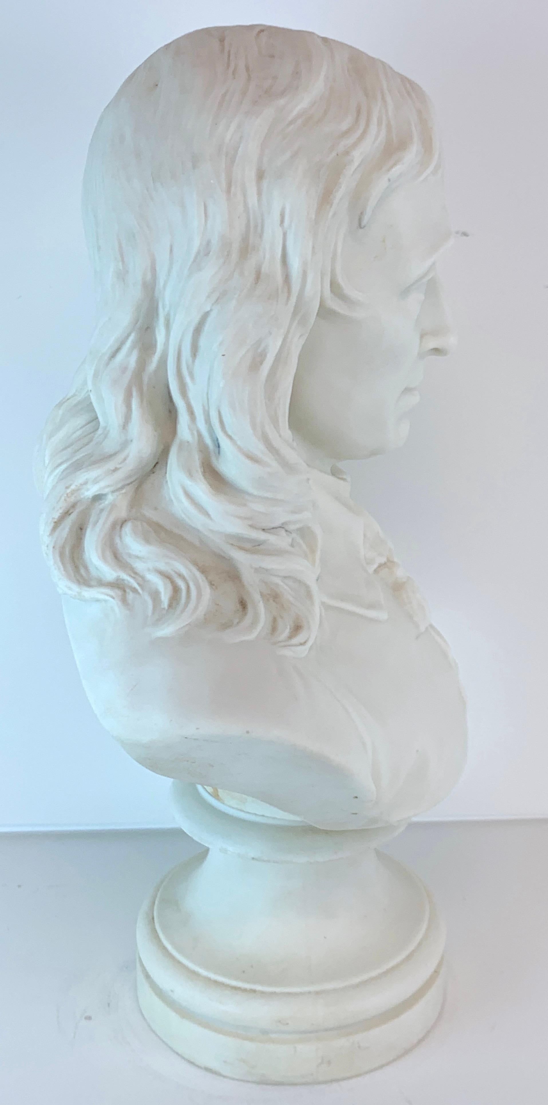 Neoclassical Copeland Parian Bust of John Milton, Made for the 1861 Crystal Palace Exhibition