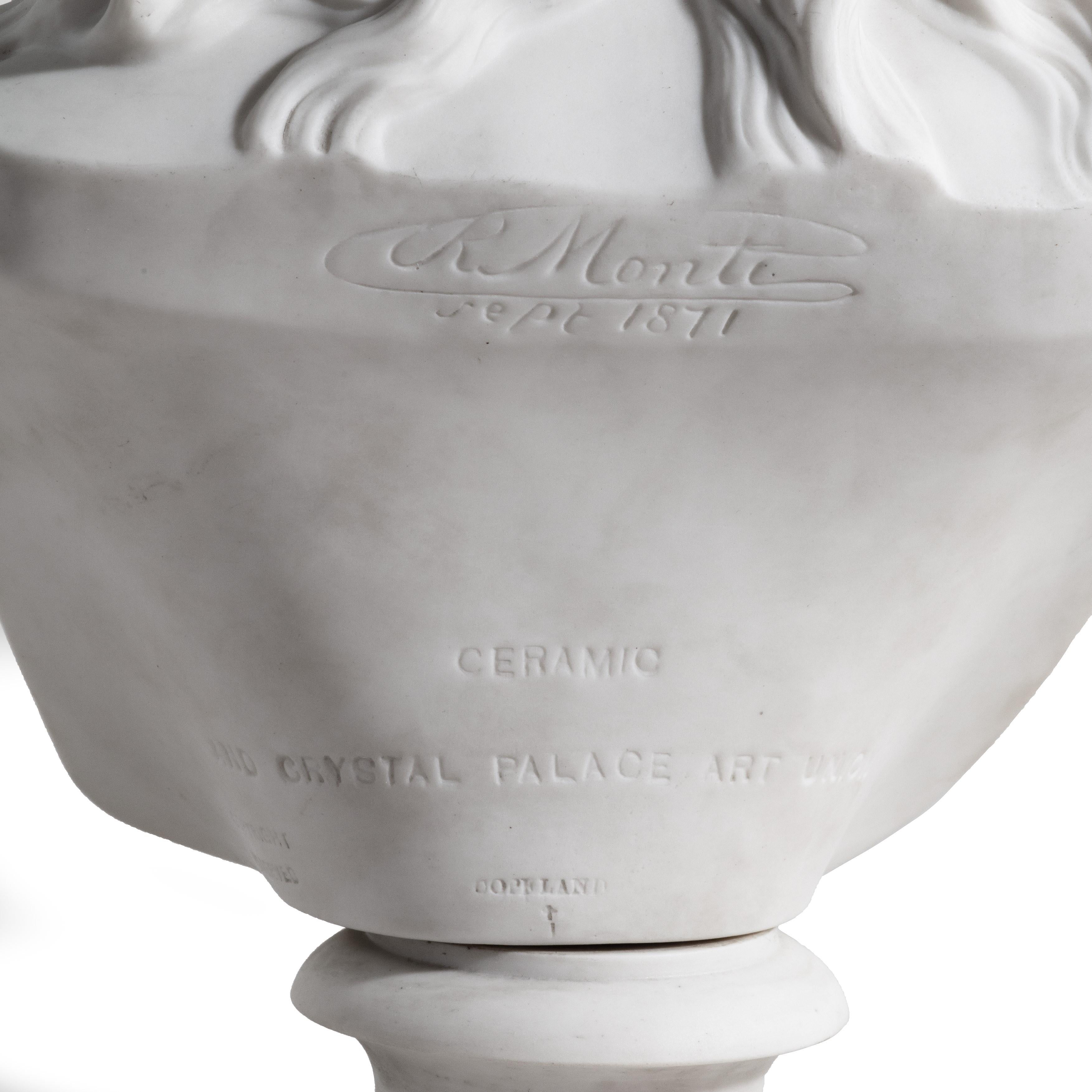 English Copeland Parian Ware Bust of “Love” by Raffaelle Monti, Dated 1871