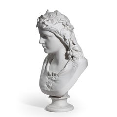 Copeland Parian Ware Bust of the “Hop Queen” by Joseph Durham, Dated 1873