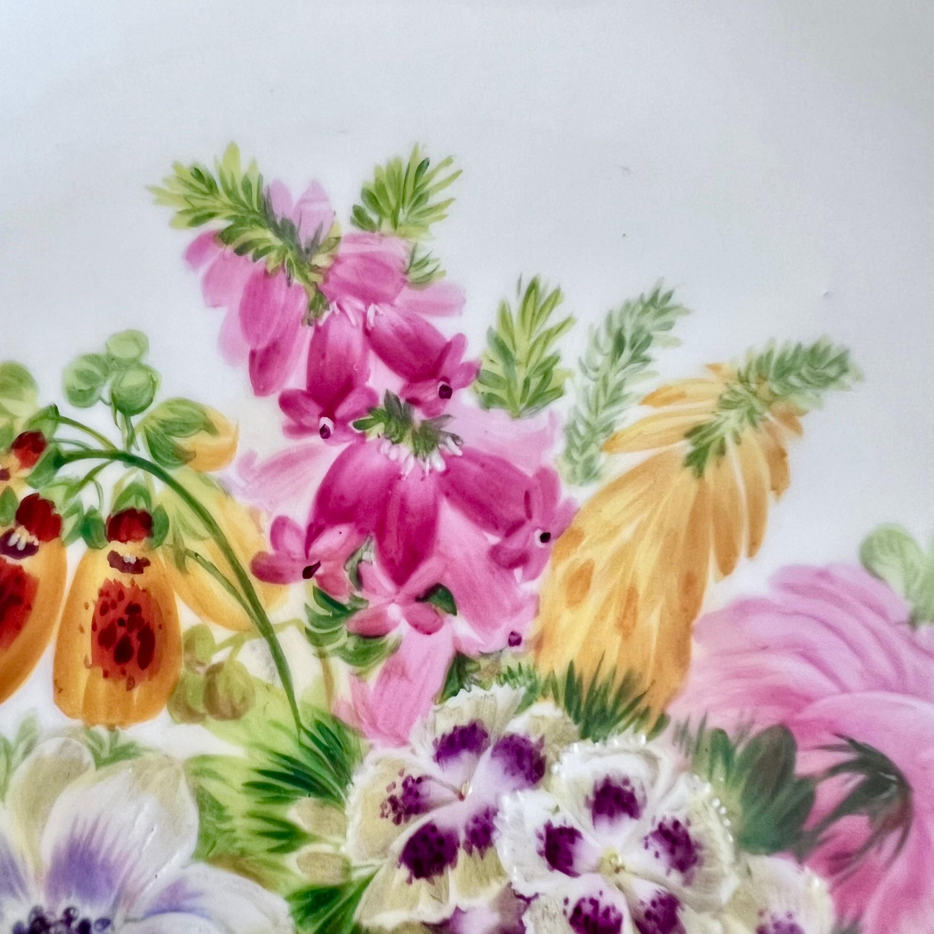 Copeland Plate, Reticulated, Sublime Flowers by Greatbatch, 1848 (3) For Sale 2