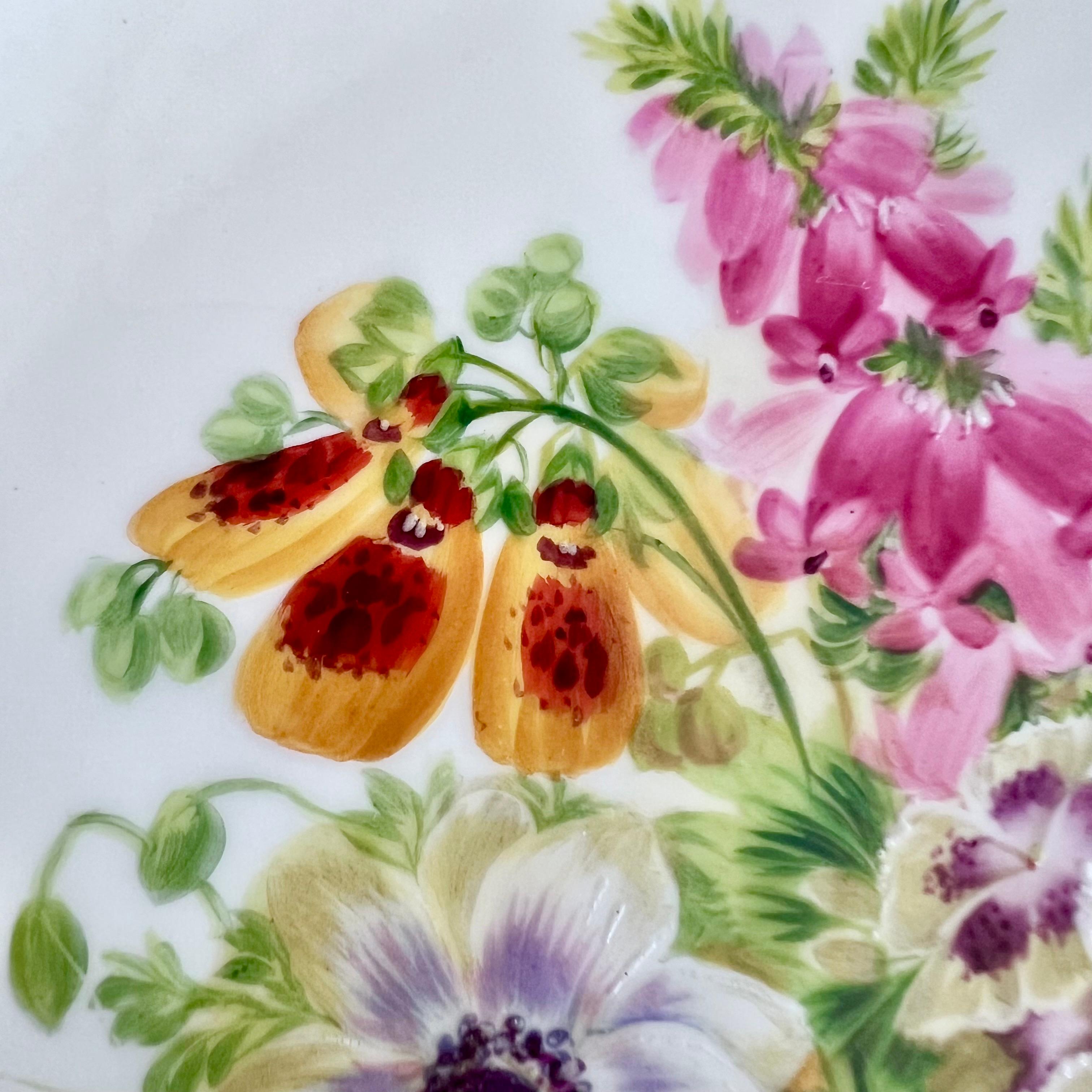 Copeland Plate, Reticulated, Sublime Flowers by Greatbatch, 1848 (3) For Sale 1