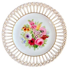 Used Copeland Plate, Reticulated, Sublime Flowers by Greatbatch, 1848 (3)