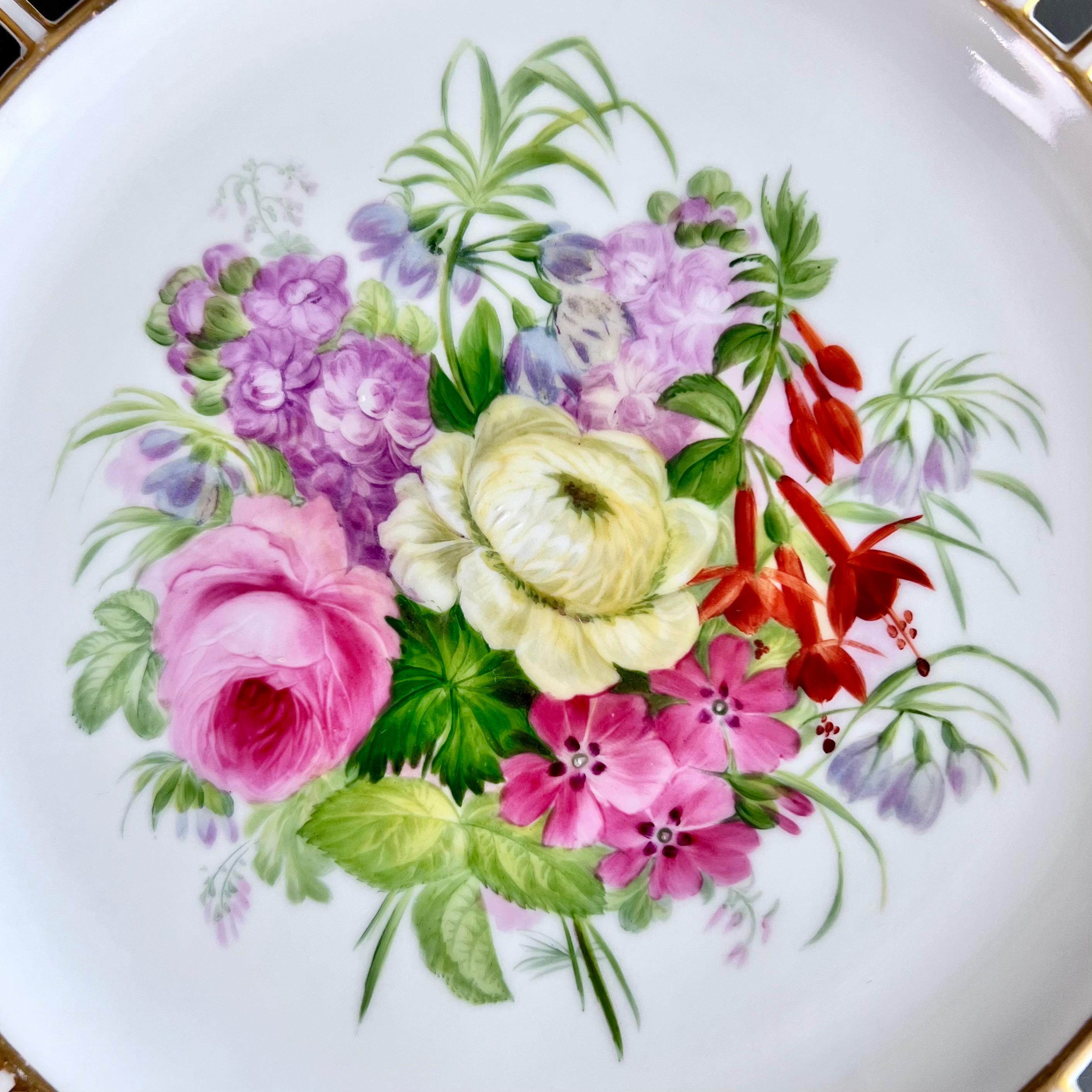 English Copeland Plate, Reticulated with Sublime Flowers by Greatbatch, 1848 (2) For Sale