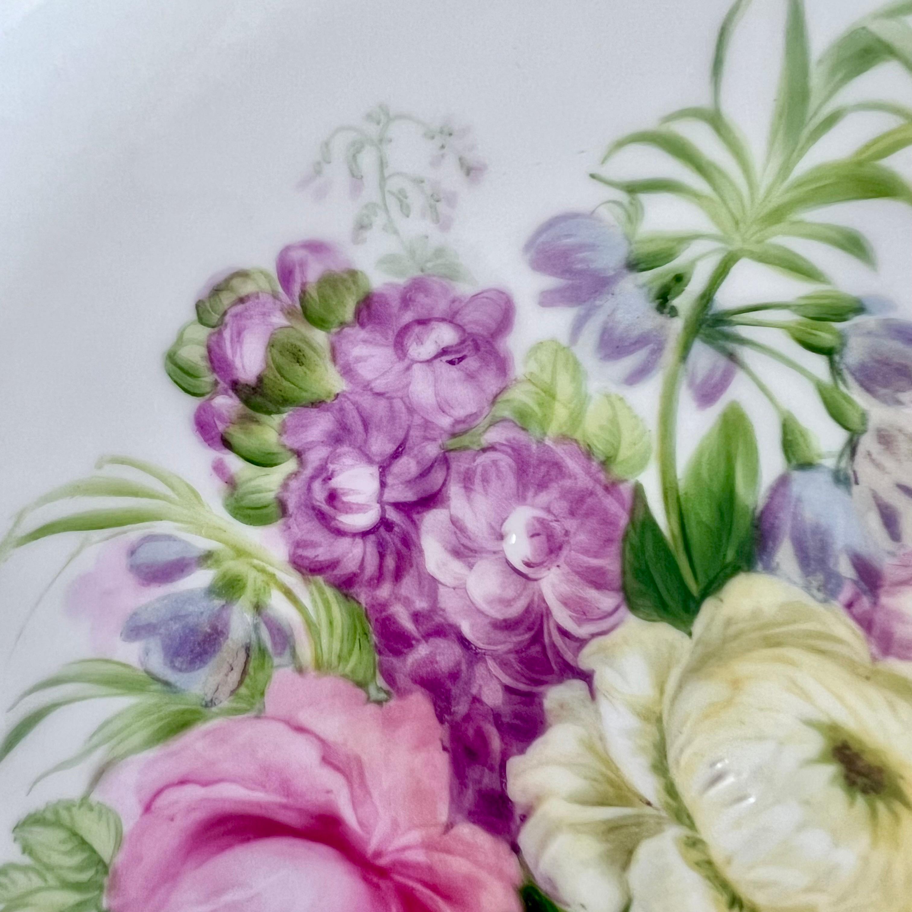 Copeland Plate, Reticulated with Sublime Flowers by Greatbatch, 1848 (2) In Good Condition For Sale In London, GB