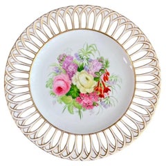 Antique Copeland Plate, Reticulated with Sublime Flowers by Greatbatch, 1848 (2)
