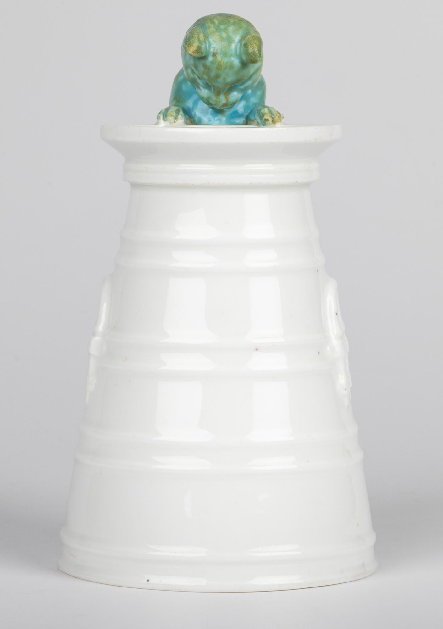 Copeland Porcelain Cat and Cream Churn Vase For Sale 11
