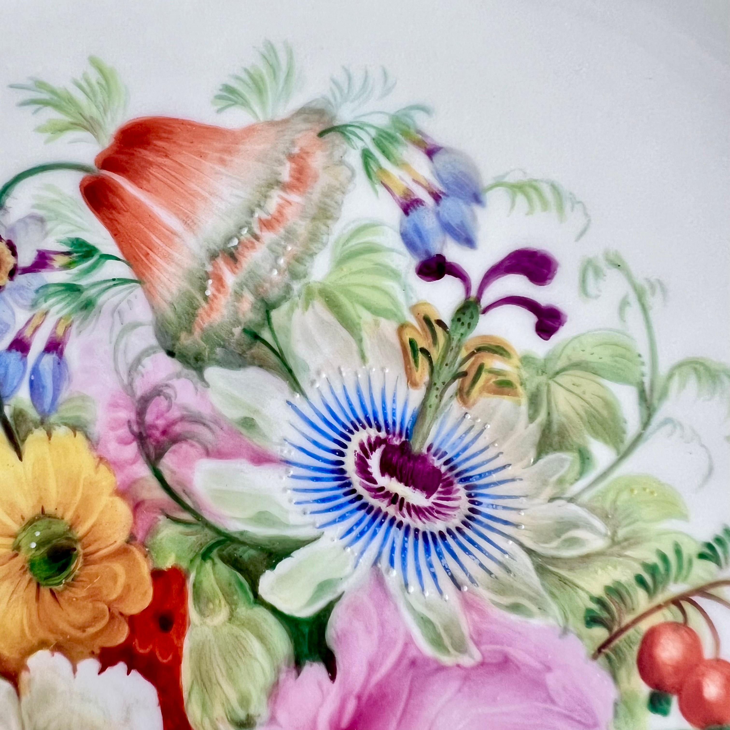 Victorian Copeland Set of 8 plates, Reticulated, Sublime Flowers by Greatbatch, 1848 For Sale