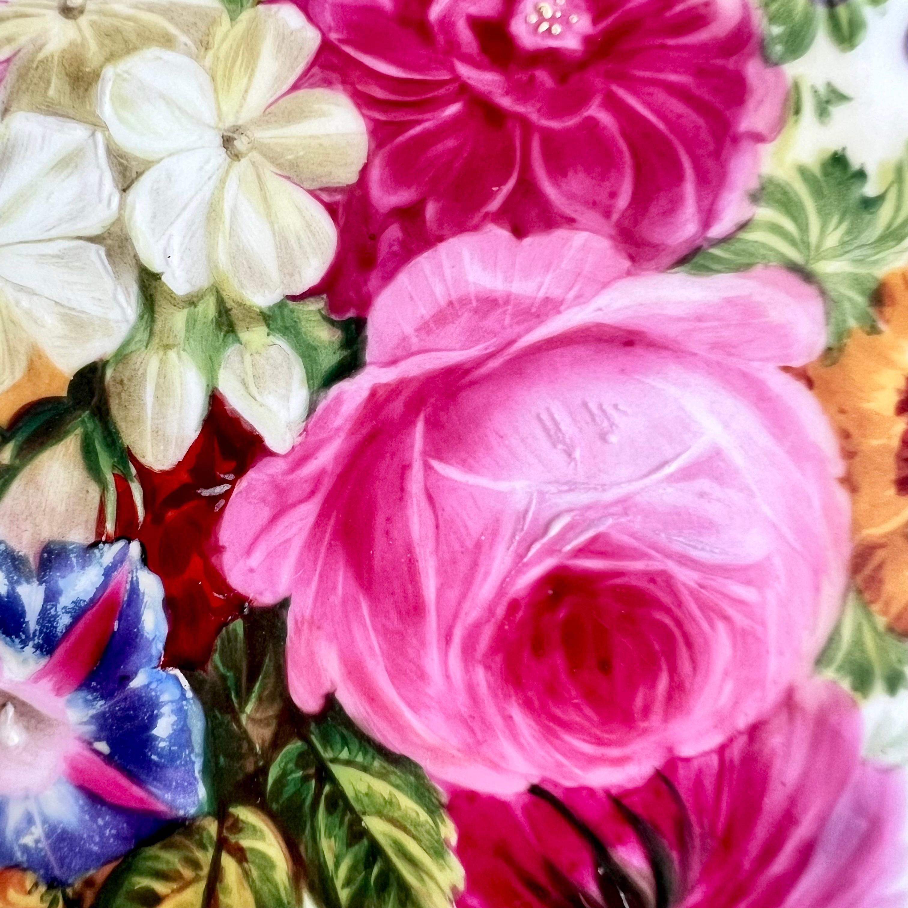 Anglais Copeland lot de 8 assiettes réticulées Sublime Flowers de Greatbatch, 1848 en vente