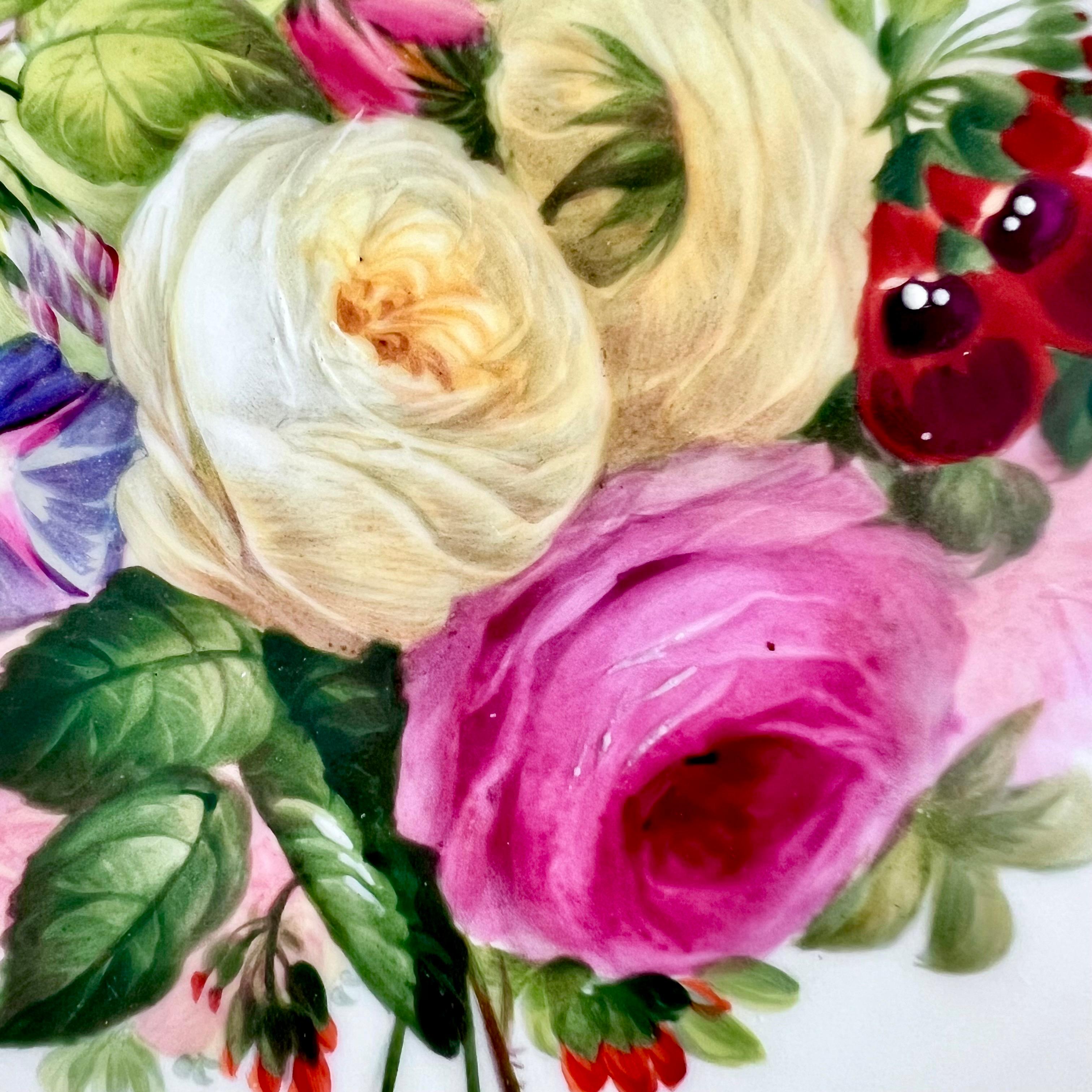 Milieu du XIXe siècle Copeland lot de 8 assiettes réticulées Sublime Flowers de Greatbatch, 1848 en vente