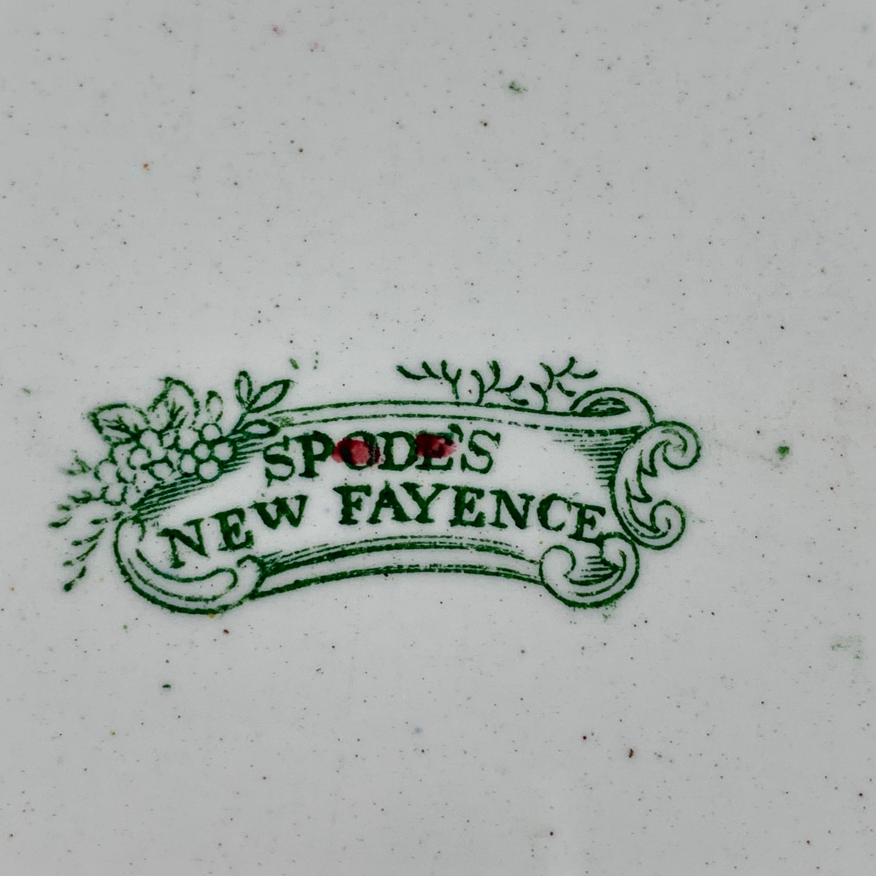 Assiette florale Copeland Spode des années 1800 Nouveau Fayence King Chintz Pattern Transferware 3