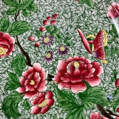 Copeland Spode 1800s New Fayence King Chintz Pattern Transferware Floral Plate