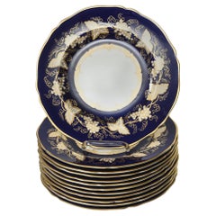 Set di 12 piatti da portata Copeland Spode Blue Gilt Grape Vine