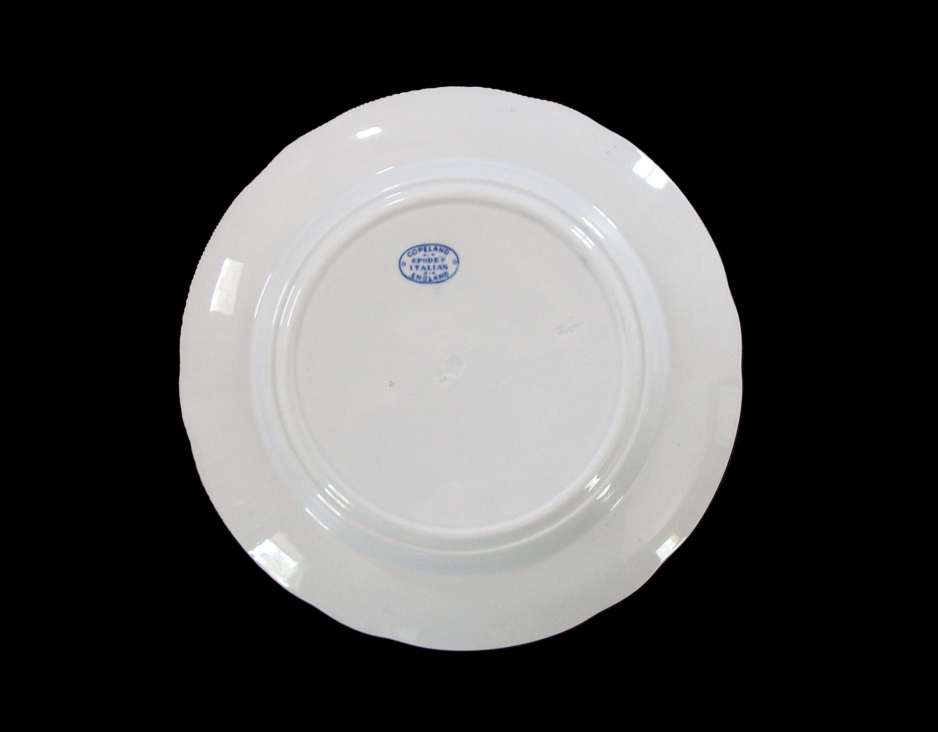 COPELAND SPODE - Plato azul decorado por transferencia con motivo italiano - Reino Unido - Circa 1954 Inglés en venta