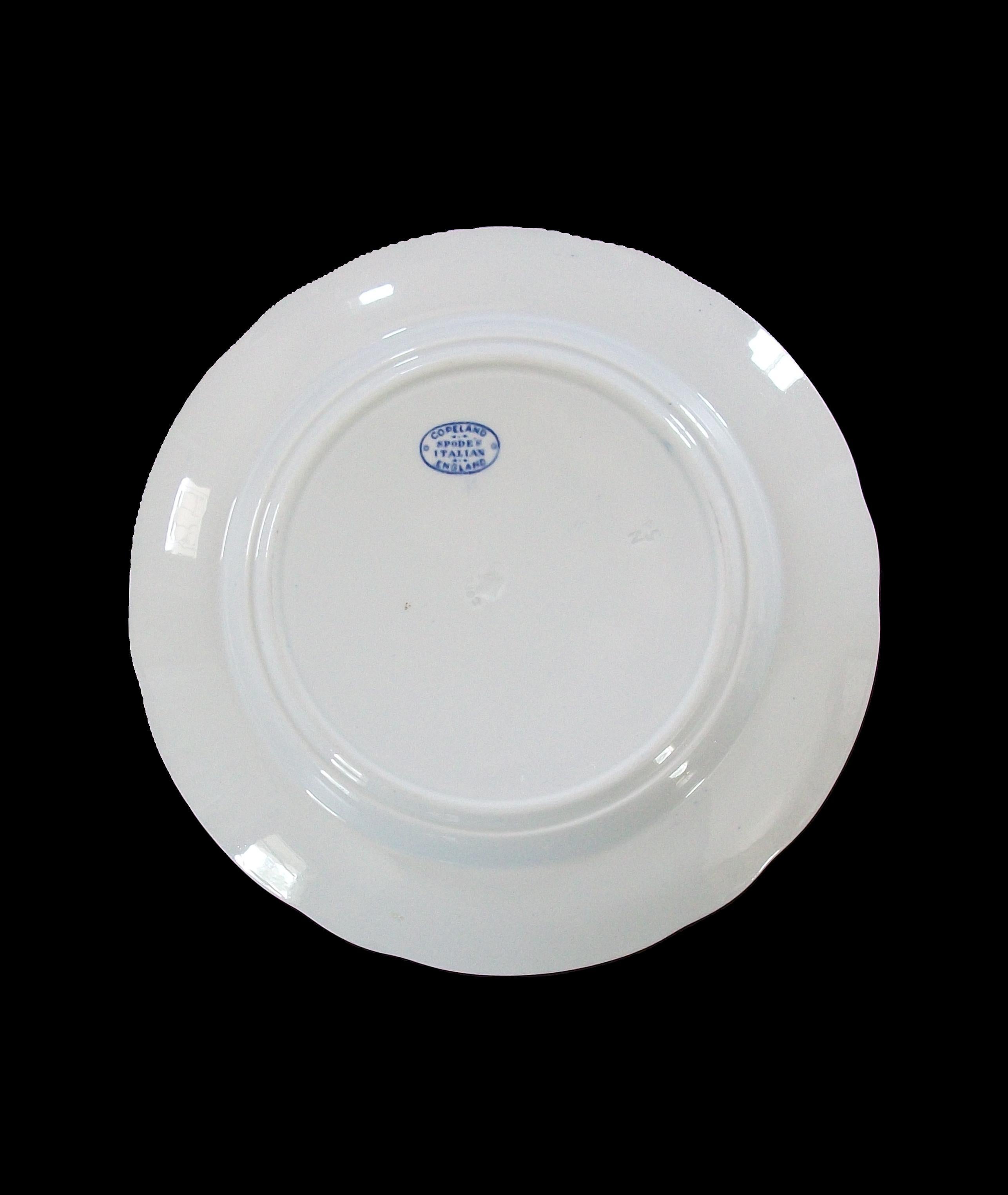 COPELAND SPODE - Plato azul decorado por transferencia con motivo italiano - Reino Unido - Circa 1954 Glaseado en venta