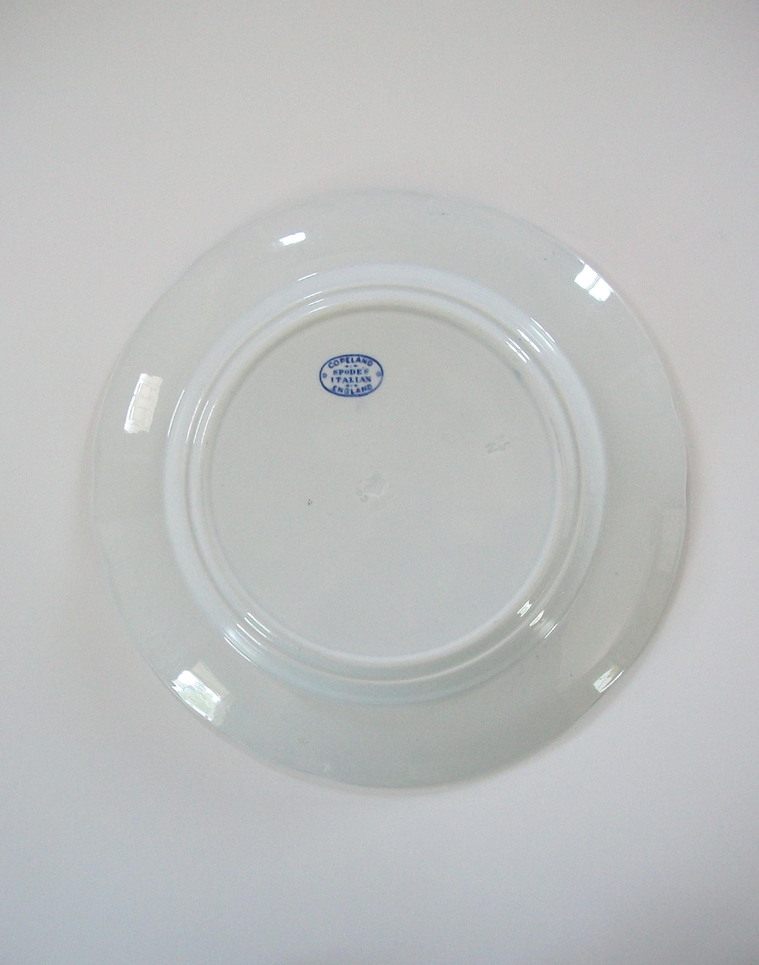 COPELAND SPODE - Plato azul decorado por transferencia con motivo italiano - Reino Unido - Circa 1954 Cerámico en venta