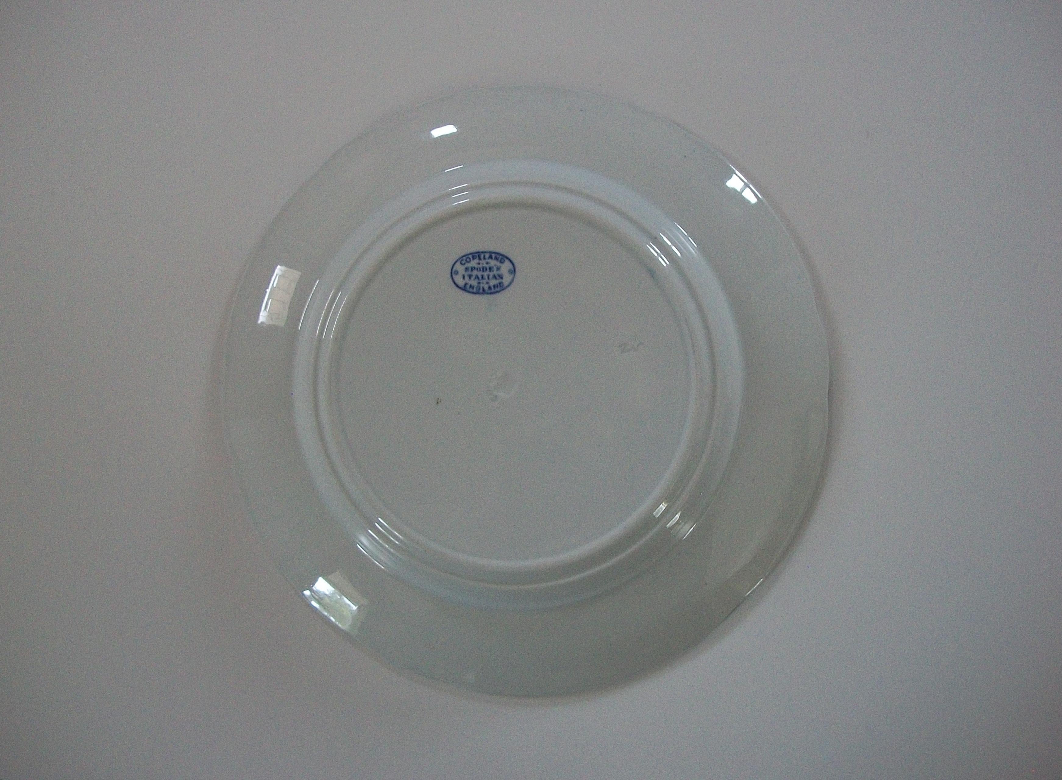 COPELAND SPODE - Plato azul decorado por transferencia con motivo italiano - Reino Unido - Circa 1954 en venta 1