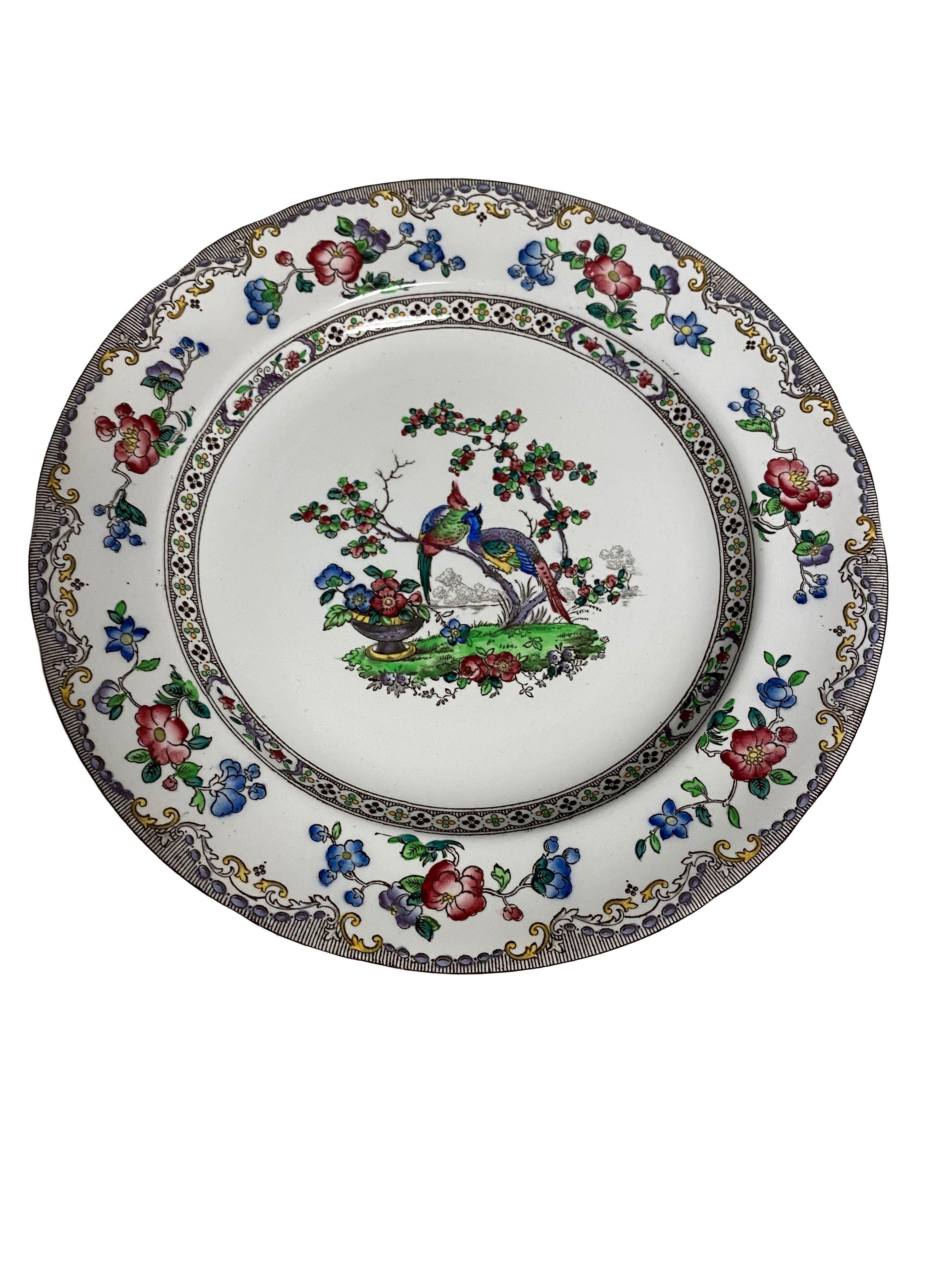 Copeland Spode Chinoiserie Plates, a Pair In Good Condition In Clearwater, FL