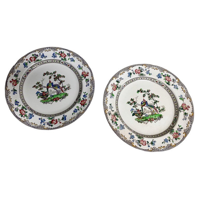 Copeland Spode Chinoiserie Plates A Pair For Sale at 1stDibs
