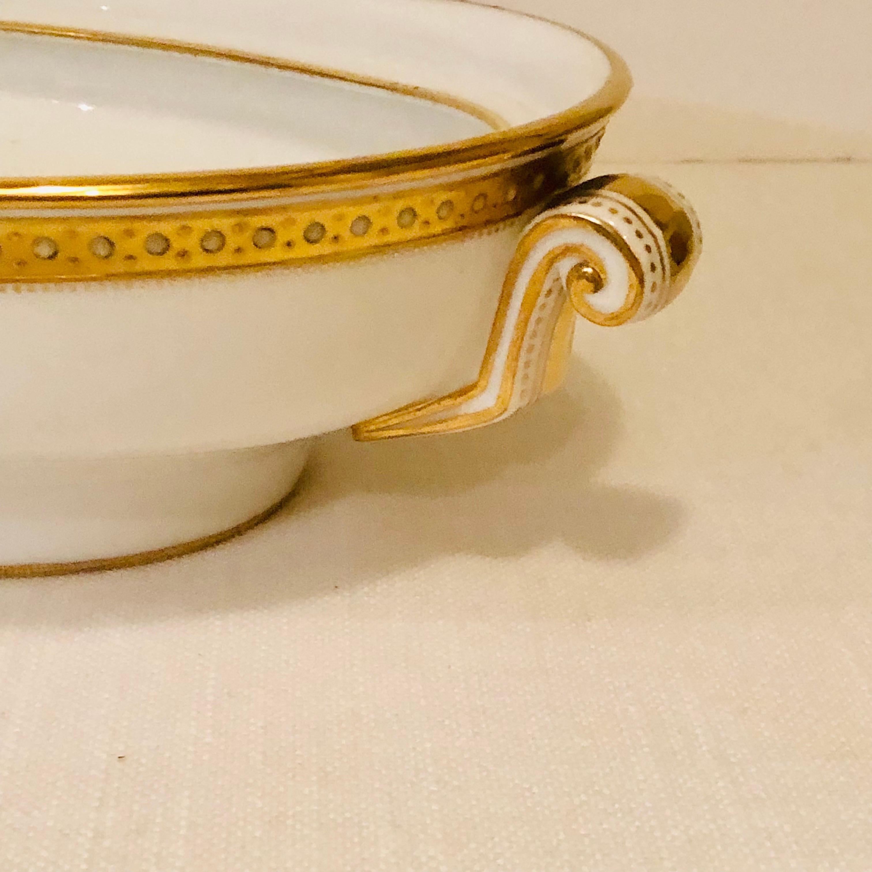 Early 20th Century Copeland Spode Covered Vegetable with Gold Border and Jeweling Made for T. Goode