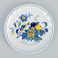 Copeland Spode, England, Bluebird, Four Faience Plates, Mid-20th Century