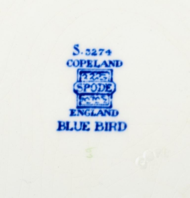 Porcelain Copeland Spode, England, Bluebird, Four Faience Plates, Mid-20th Century For Sale