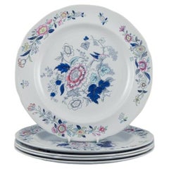 Copeland Spode, Inglaterra. Cinco platos llanos de loza. Aproximadamente 1930