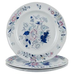 Copeland Spode, Inglaterra. Cuatro platos llanos de loza. Aproximadamente 1930