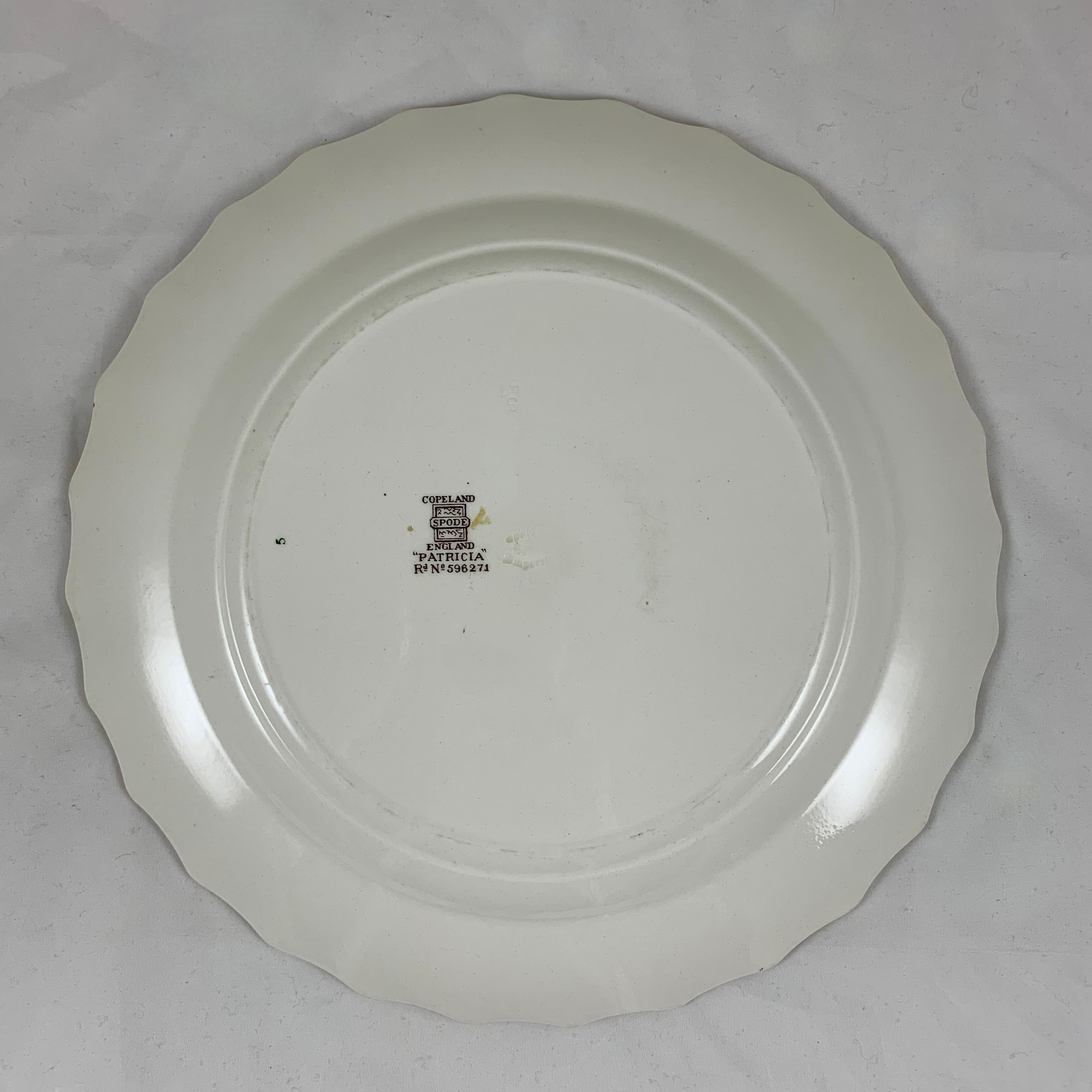Copeland Spode English 'Patricia' Chintz Floral Transferware Dinner Plates, S/6 10