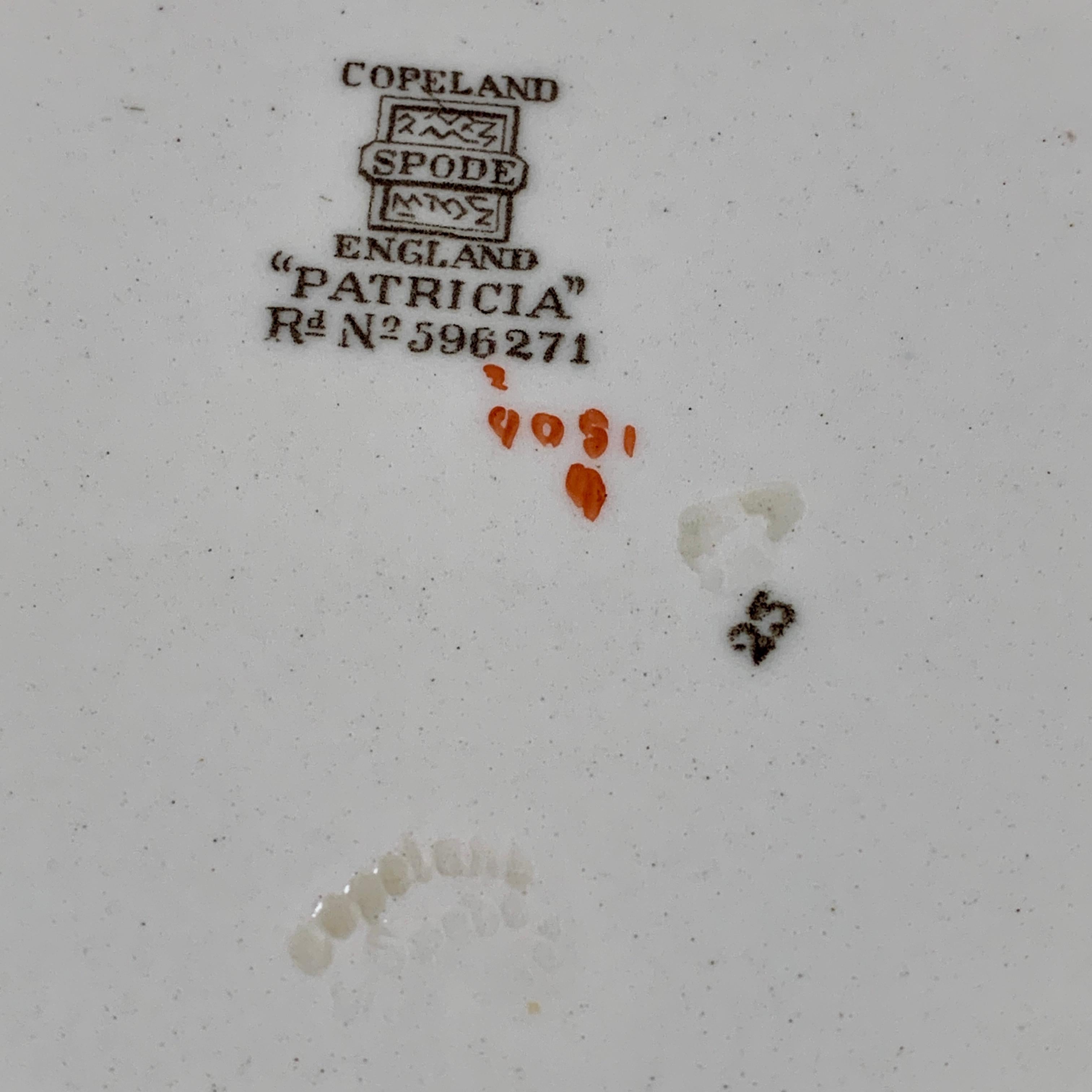 Copeland Spode English 'Patricia' Chintz Floral Transferware Dinner Plates, S/6 11