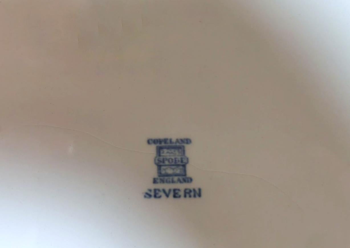 Copeland-Spode English Tray with Blue Transferware Decorations For Sale 8