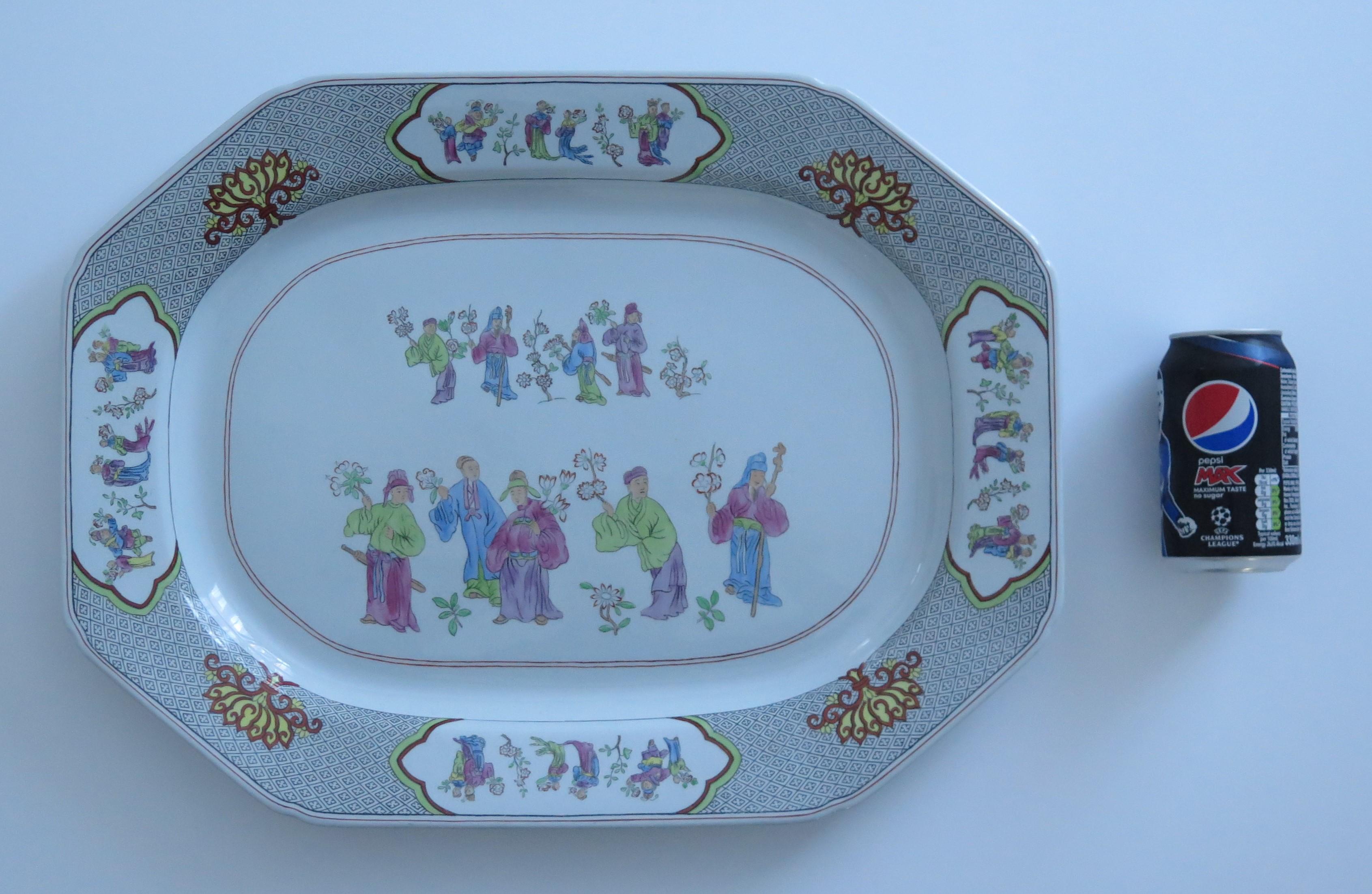 Copeland-Spode Large Ironstone Platter in Chinese Figures pattern, Ca 1900 For Sale 8