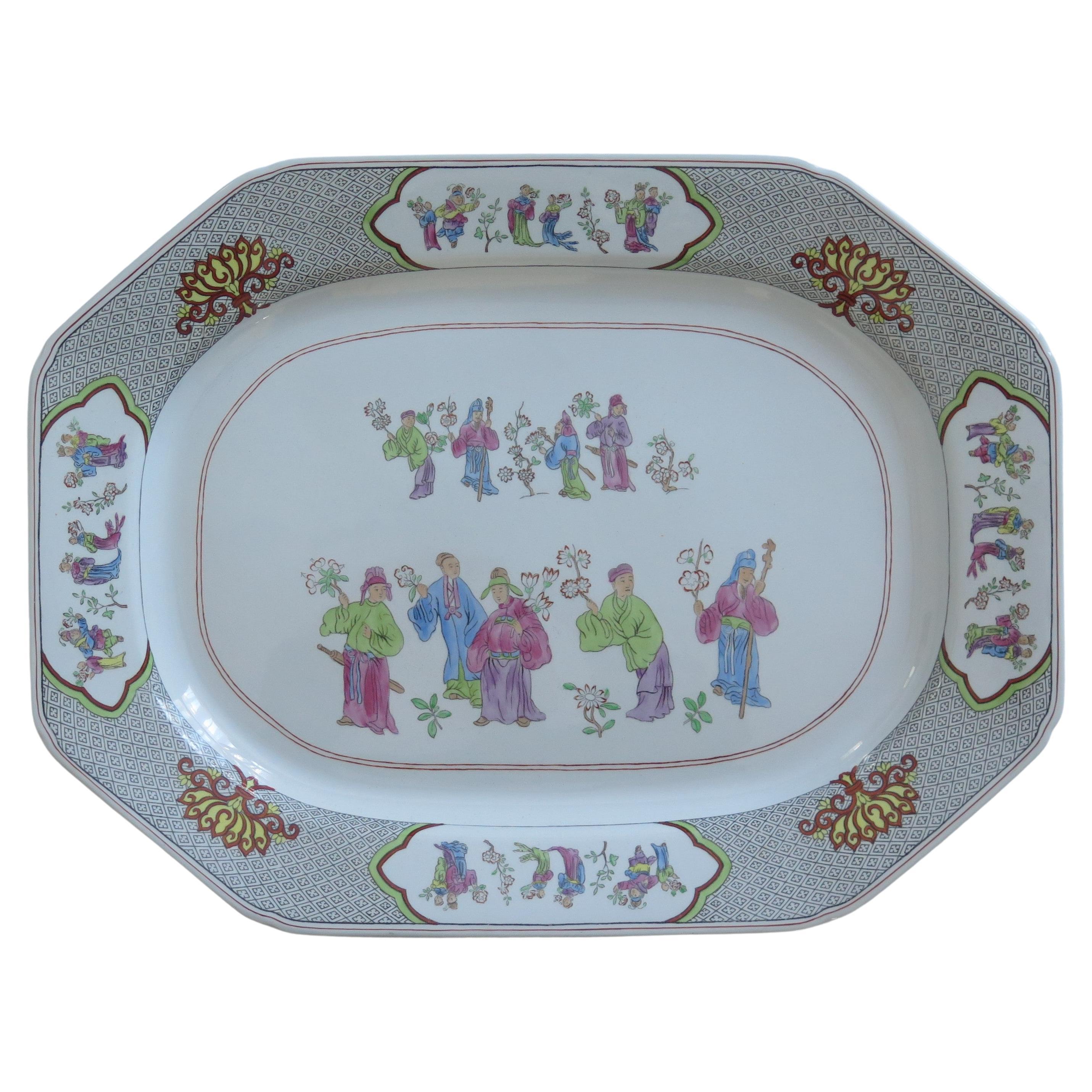 Copeland-Spode Large Ironstone Platter in Chinese Figures pattern, Ca 1900