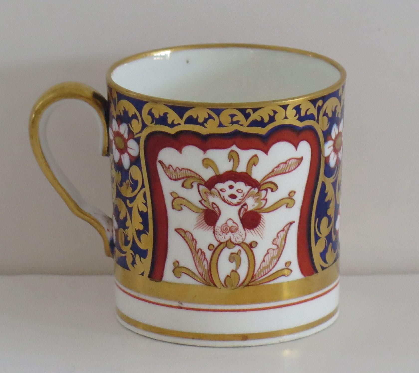 Hand-Painted Copeland 'Spode' Porcelain Coffee Can Finely Hand Painted & Gilded, circa 1860 For Sale