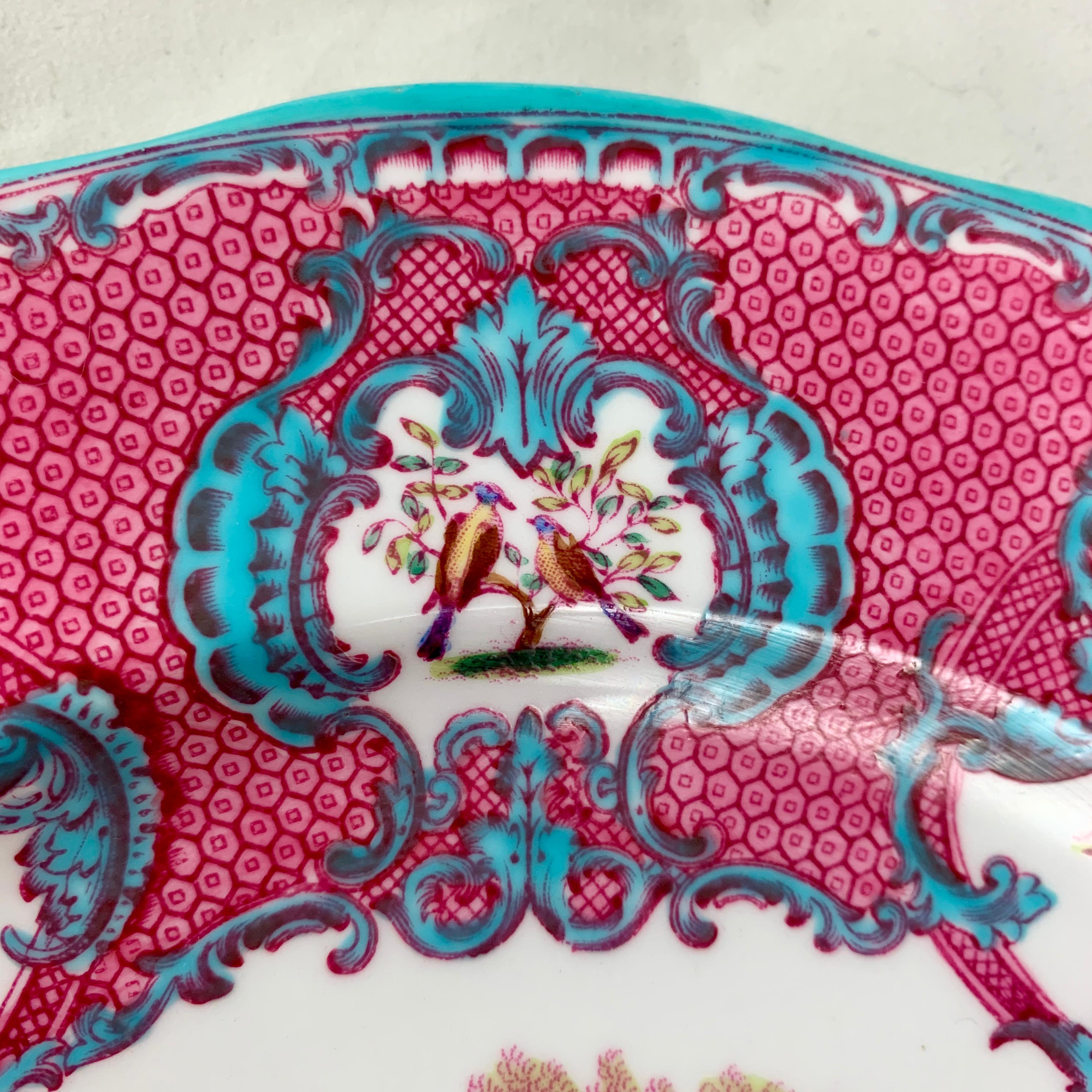 Copeland Spode Queen Mary Rococo Pink Porcelain Plates for Tiffany & Co. Set / 6 1