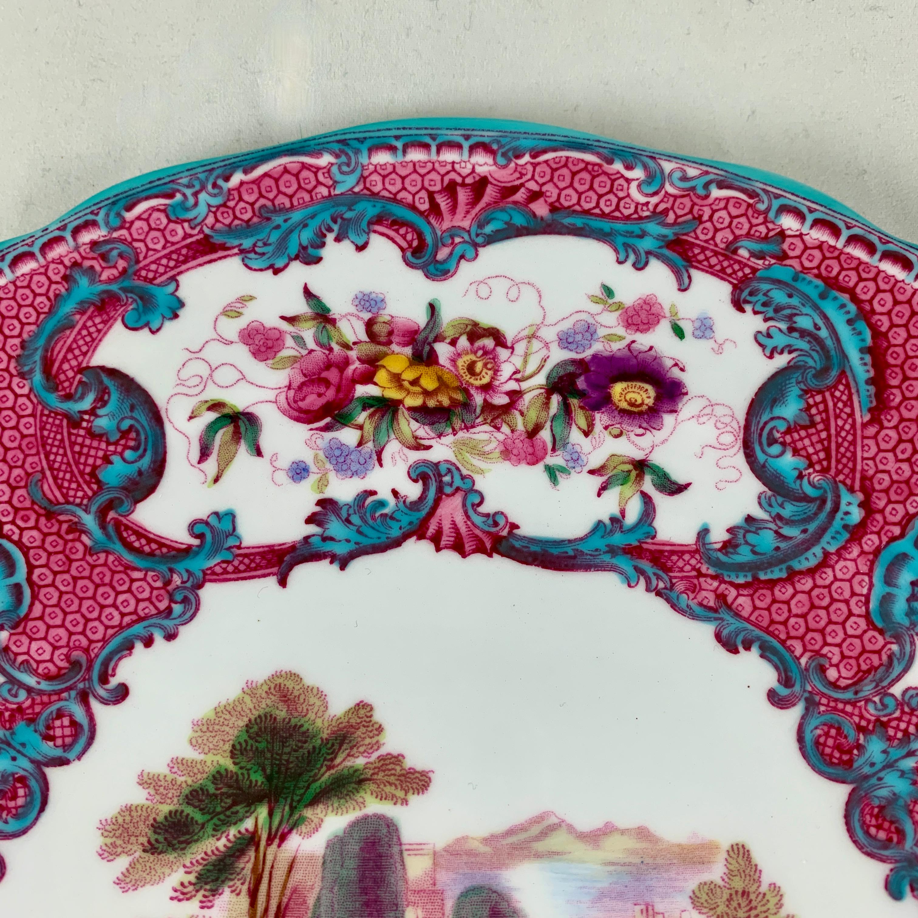 Copeland Spode Queen Mary Rococo Pink Porcelain Plates for Tiffany & Co. Set / 6 5