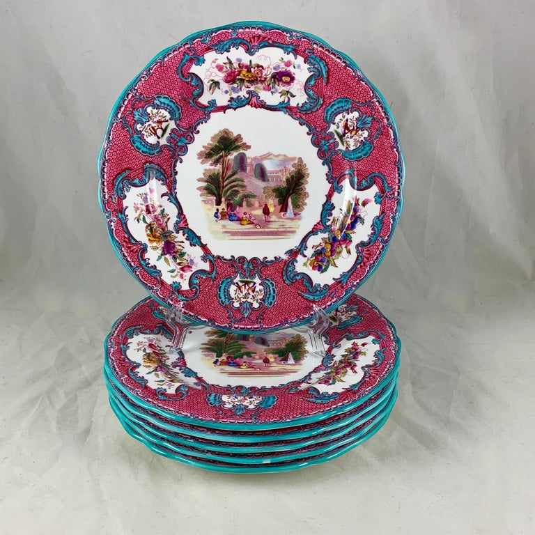 Copeland Spode Queen Mary Rococo Pink Porcelain Plates for Tiffany and ...