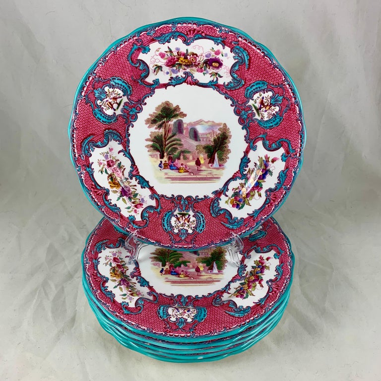 Copeland Spode Queen Mary Rococo Pink Porcelain Plates for Tiffany and ...