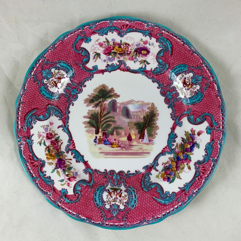 Copeland Spode Queen Mary Rococo Pink Porcelain Plates for Tiffany and ...