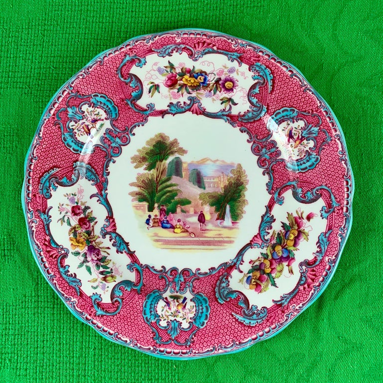 Copeland Spode Queen Mary Rococo Pink Porcelain Plates for Tiffany and ...