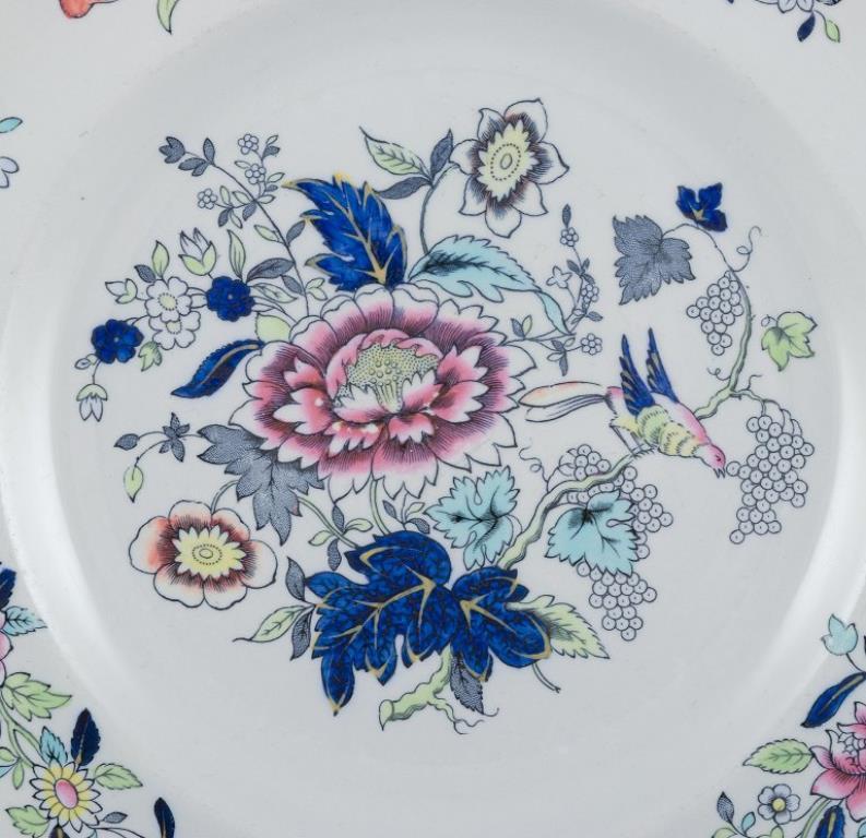 Copeland Spode. Seis platos de almuerzo de loza. Con motivos florales y aves. Glaseado en venta