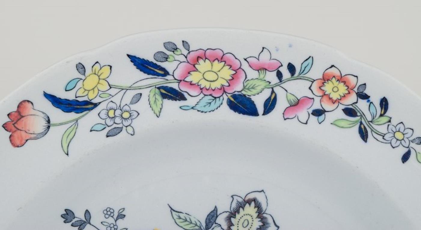 Copeland Spode. Seis platos de almuerzo de loza. Con motivos florales y aves. mediados del siglo XX en venta