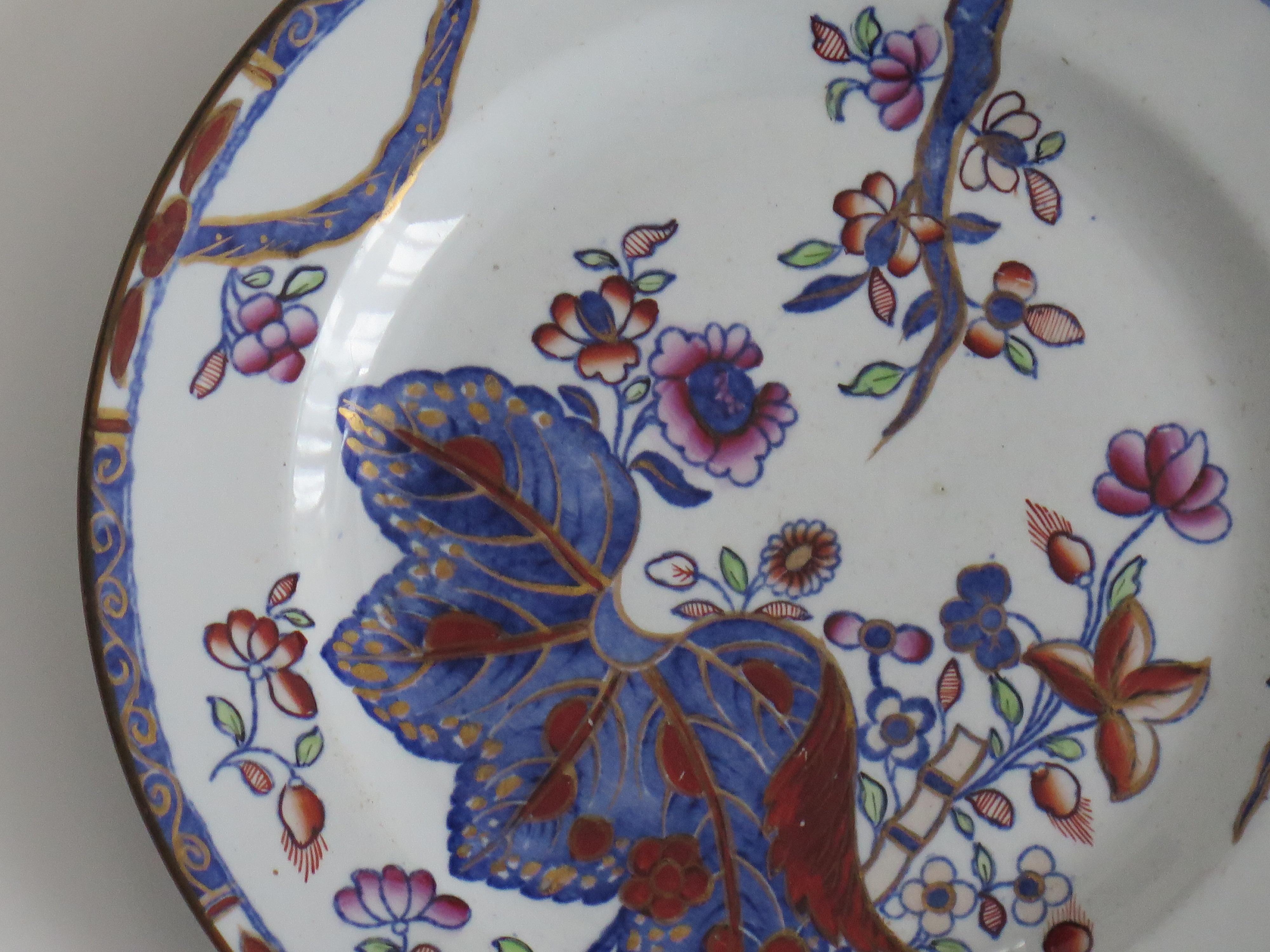 XIX secolo Copeland Spode Stone China Piatto del deserto modello Foglia di tabacco n. 2061, 1865 ca. in vendita